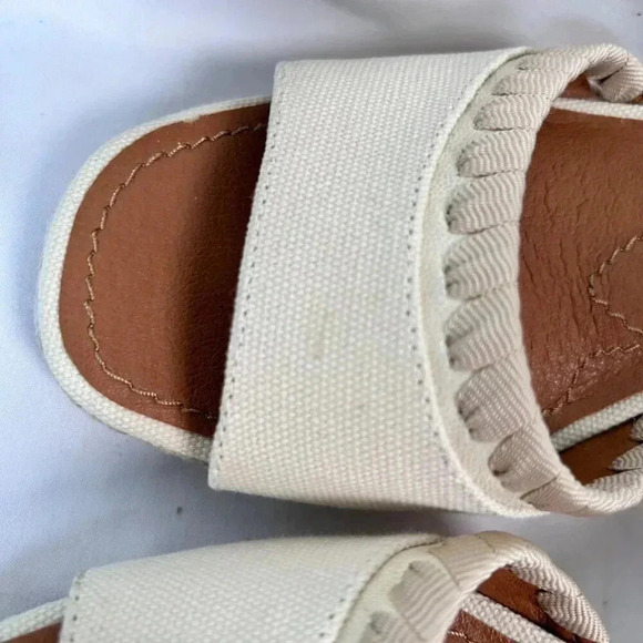 Lucky Brand Size 9.5 Espadrille Platform Sandal Ivory Cork Party - Picture 6 of 10